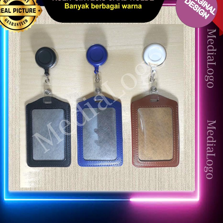 

grxh -7 GANTUNGAN YOYO PUTAR ID CARD-KULIT SINTESIS CARD HOLDER (Paket Murah) GJQ