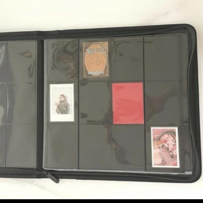 

sultan 12 pocket leather zip binder playset for poke kpop mtg 480 card