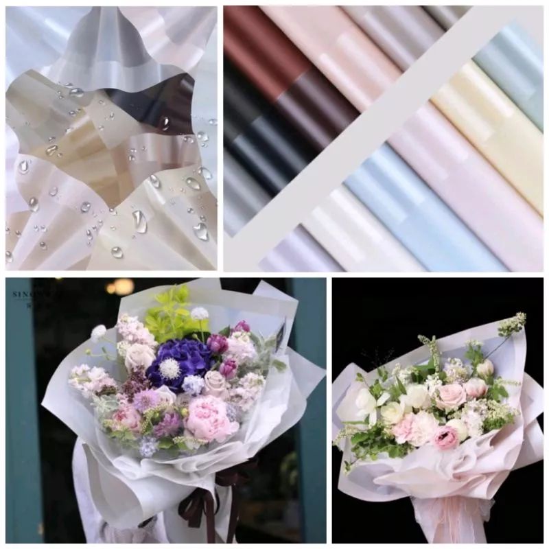 

5 Lembar Free Packing Paper Wrapping Flower - Kertas Kado Glossy Border Macarons Big List Kertas Cellophane Transparant List Frame Tebal Kertas Buket Bunga Skirt Jelly Film Tranparan