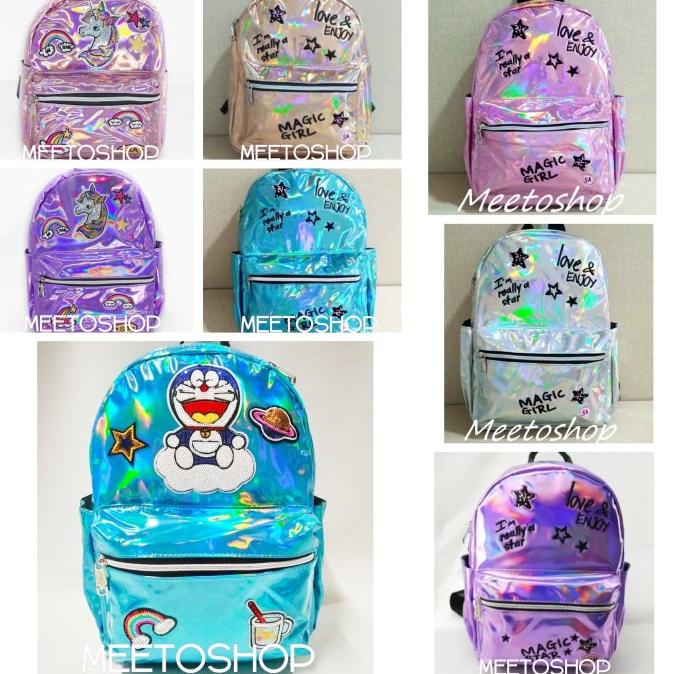 Tas Ransel Backpack Anak Cewe Remaja Girl Fashion Hologram