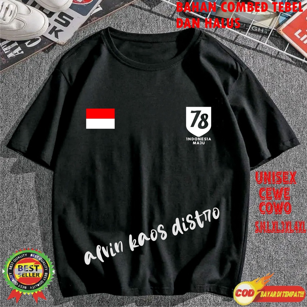 Kaos Logo 78 Bendera  Hut RI 78 17 AGUSTUS 1945 KEMERDEKAAN INDONESIA Kaos Pria Kaos Murah Kaos Wanita Kaos Promo Best Seller