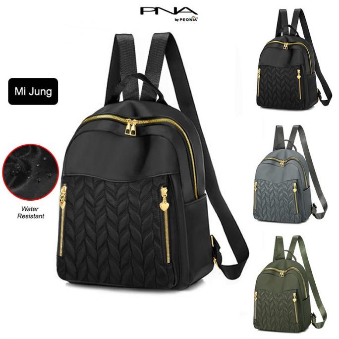 Best Seller Peonia Pna Mijung Ransel Wanita Impor Tas Kantor Sekolah Kuliah Korea Pengiriman Cepat