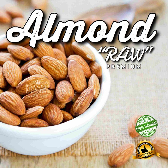 

KACANG ALMOND MENTAH 500gr RAW WHOLE ALMOND NOT ALMOND ROASTED 500gr