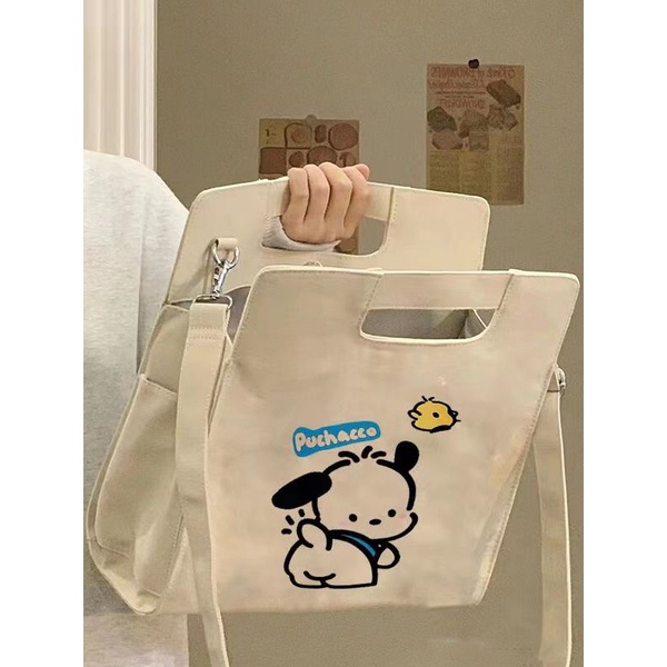 ✥✘Sera  Toko Kapasitas Besar Komuter Kelas Tas Wanita Baru 2023 Fashion Korea Tas Kanvas All-Match One-Shoulder portable Messenger Bag