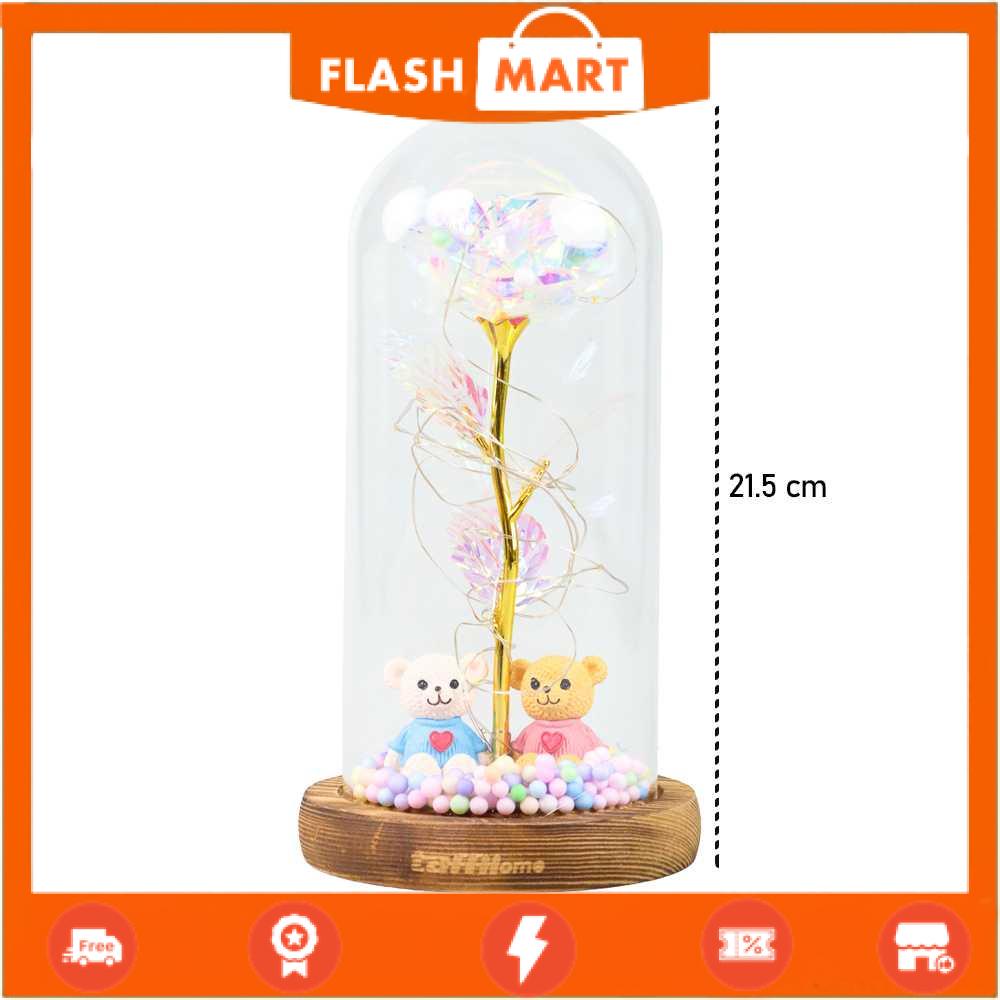 FLASHMART Lampu Meja Hias LED Mawar Beauty &amp; The Beast Bubble Colorful - RG-014