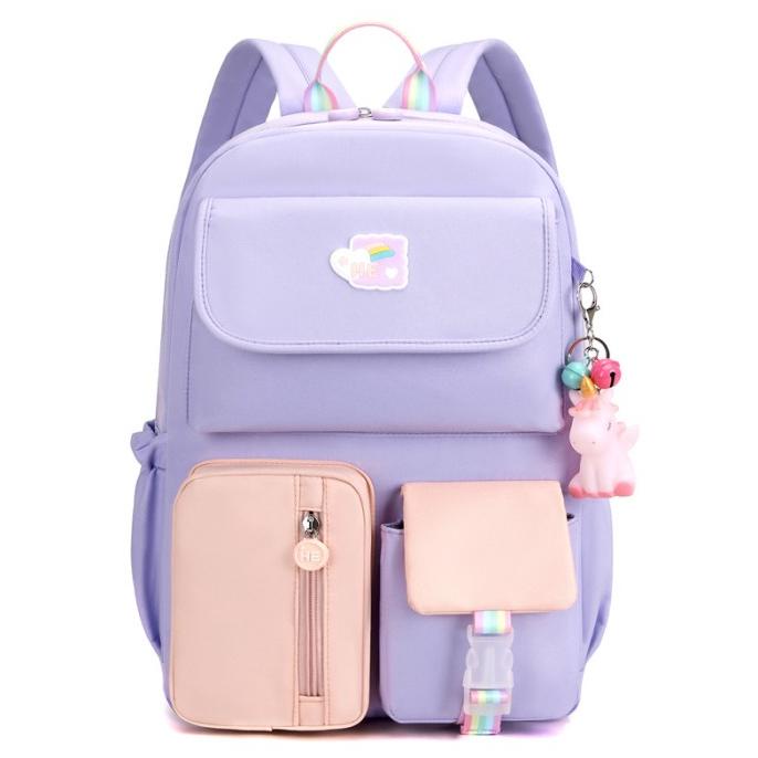 TAS SEKOLAH ANAK SD/SMP/SMA CEWEK WARNA SOFT PASTEL CANTIK WATERPROOF