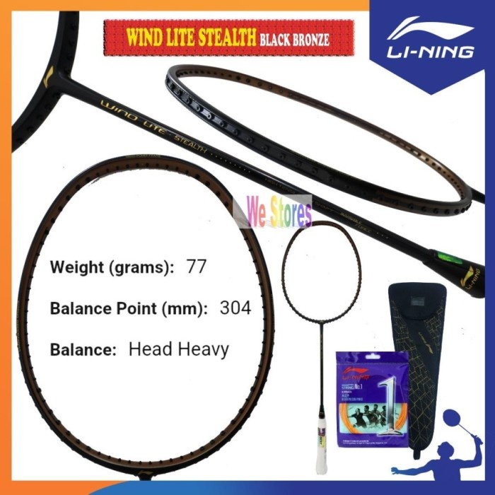 Tx0618 Raket Bton Lining Wind Lite Stealth 77 Gram 1%