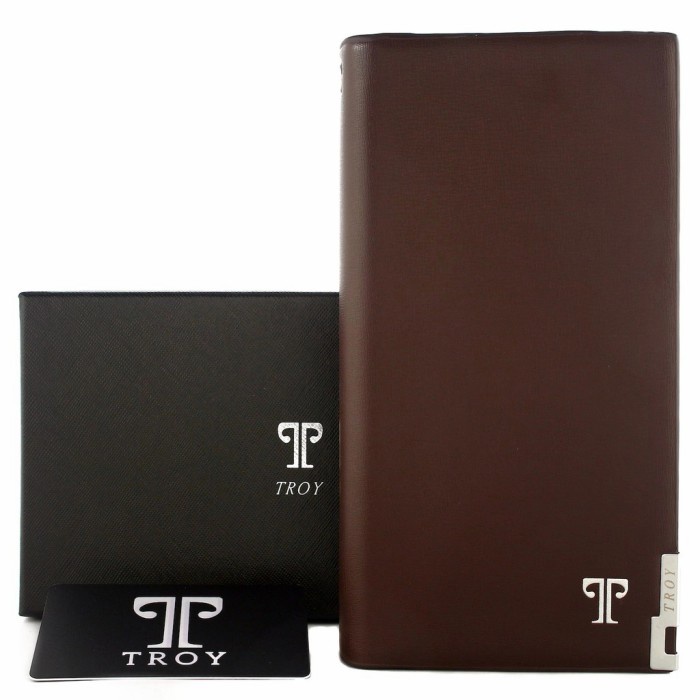 dompet pria Dompet Pria & Wanita TROY Woxsa Model Panjang Original + Box - Brown(W9U0) dompet pria s