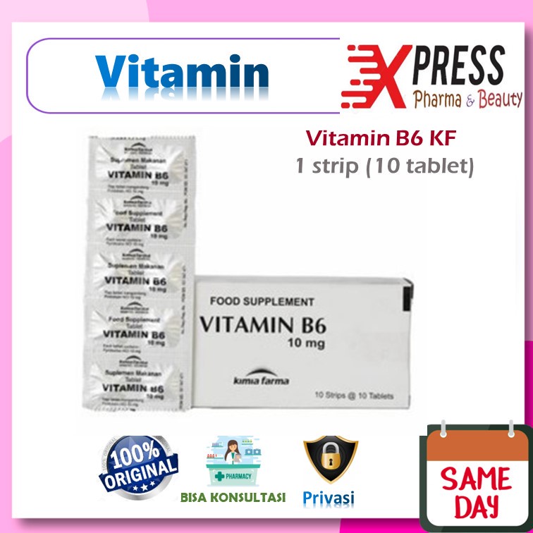XPRESS  Vitamin B6 STRIP isi 10 Tablet Produksi Sel Darah Merah Anemia B 6 KF Kimia Farma
