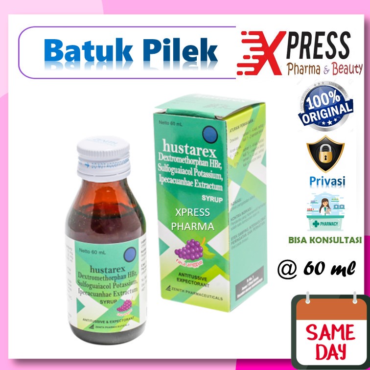 ⚡XPRESS⚡ Hustarex SIRUP Obat Batuk Pilek Flu Syrup Cair Botol Hustarek Zs