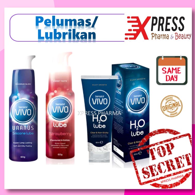 XPRESS Vivo Pelumas lubrikan Sensitif Pelicin Lube H20 KondomFiesta Vigel Silicon 60 g Pv