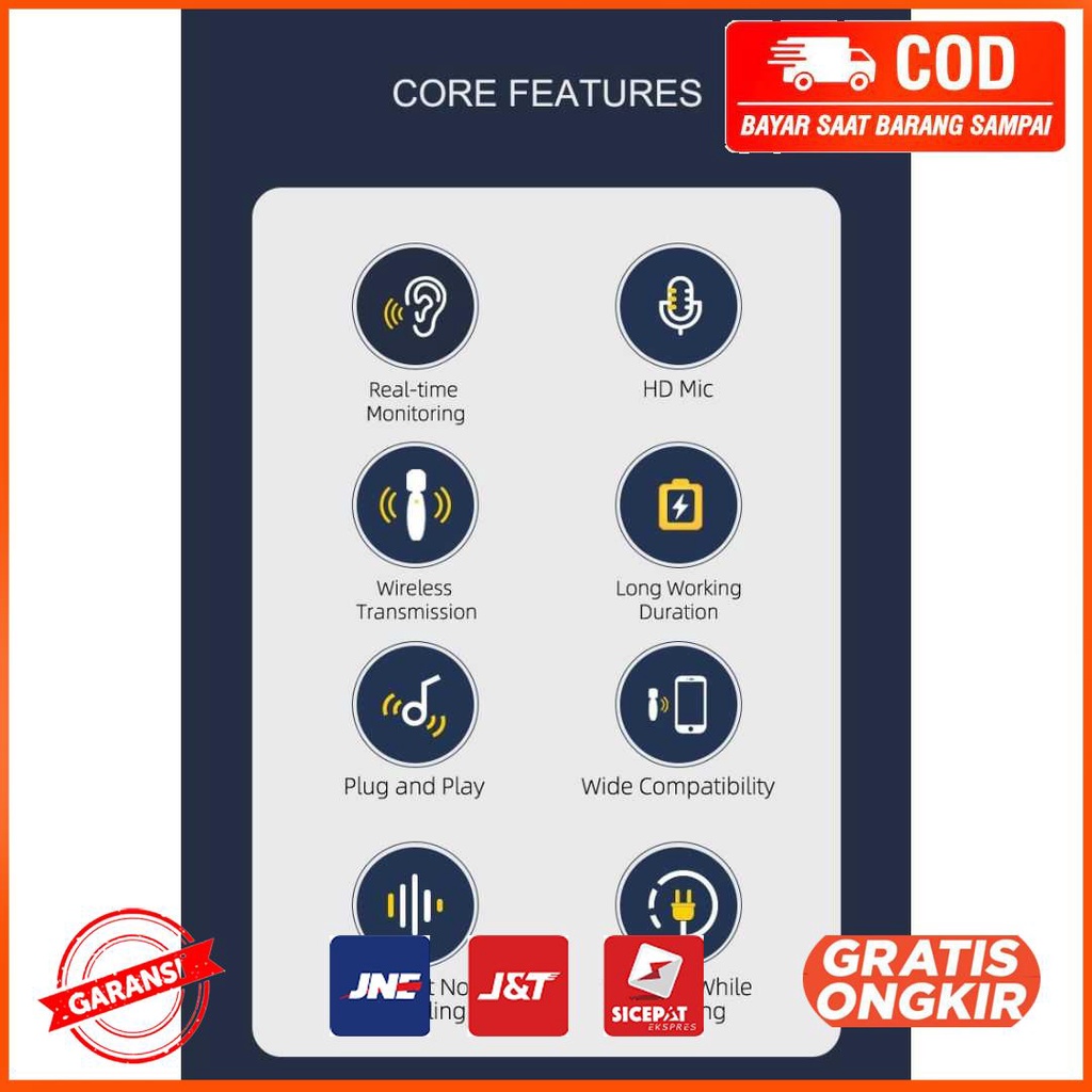 Clip On Mic Wireless Microphone Mini Noice Reduction 3in1 AP031