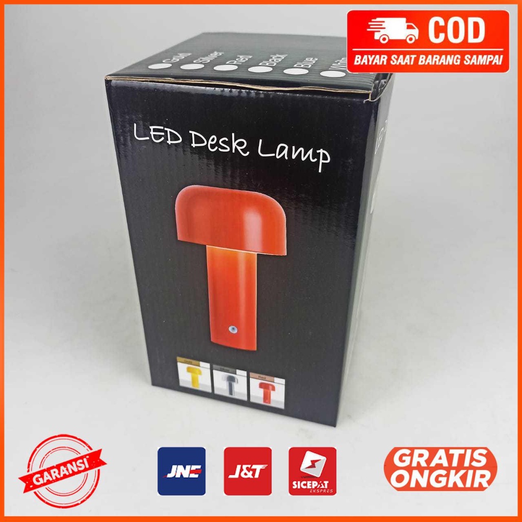 Lampu Meja Hias LED Model Jamur Rechargeable Tri Color Dimming CL44