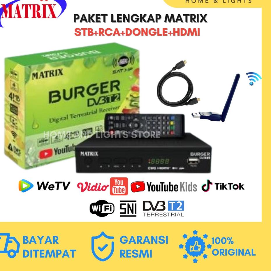 Segera Beli Set Top Box TV Digital Matrix Burger Hijau DVBT2 Matrix Apple Kuning / Set Box TV Digital Matrix Kuning / set box tv digital / box tv digital / set top box tv tabung 518♚