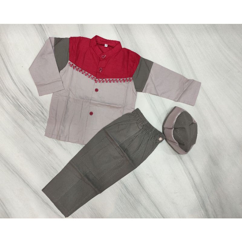 FATTAYA KOKO ANAK FREE KOPYAH / KOKO ANAK NIZAR BY FATTAYA / SETELAN KOKO ANAK LENGAN PANJANG / SETE