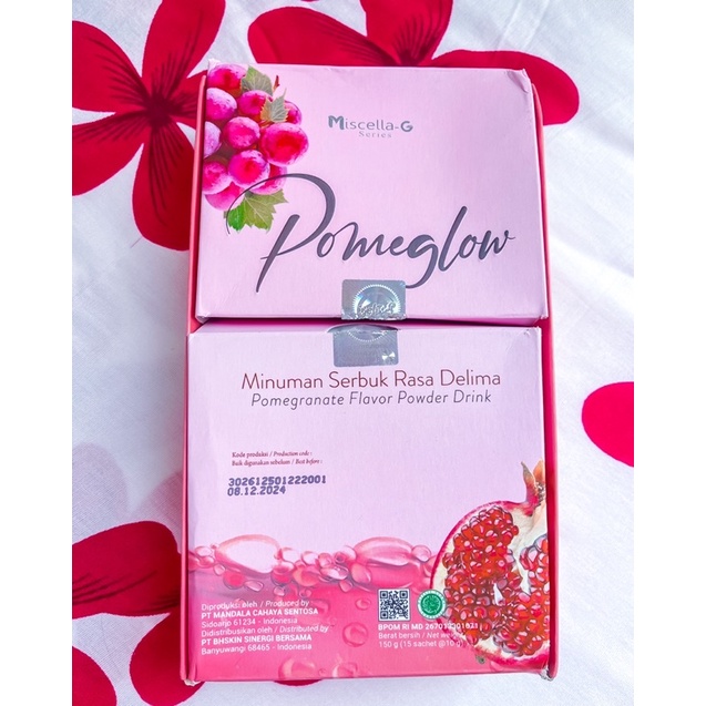 POMEGLOW Collagen Drink 15 Sachet |  Minuman Kolagen + Masker Wajah Praktis 100% ORIGINAL TERMURAH