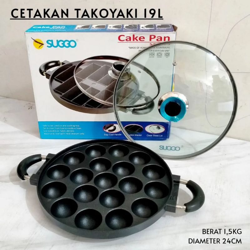 CETAKAN TAKOYAKI SUGGO CETAKAN TAKOYAKI 19 LUBANG CETAKAN ANTI LENGKET
