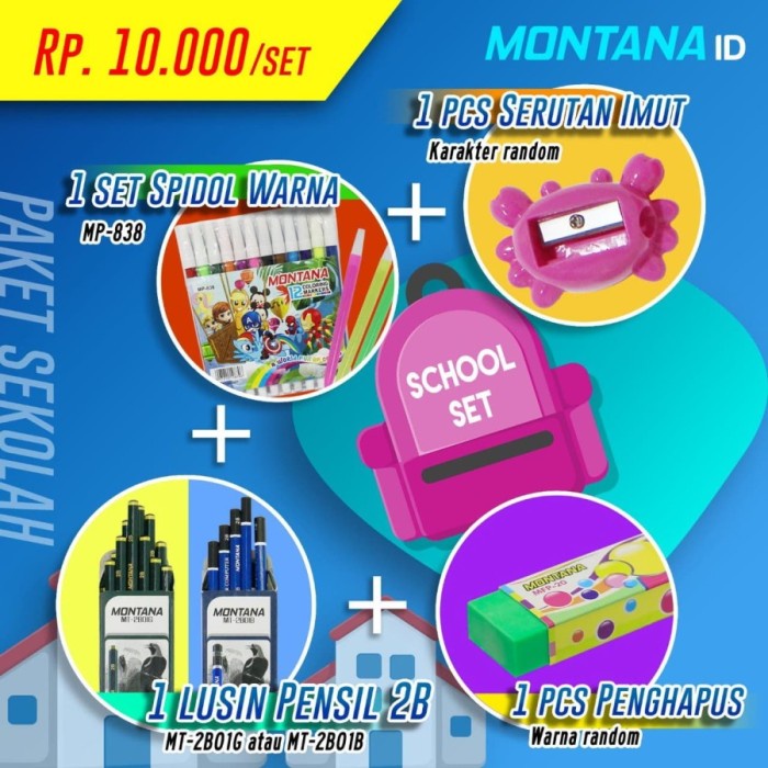 

TERBARU SPECIAL BUNDLING BACK TO SCHOOL - Pensil, Penghapus, Serutan, Spidol F /ALAT TULIS