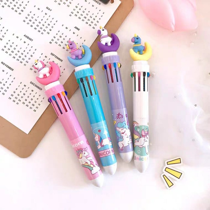 

BAYAR DITEMPAT PAKET PULPEN 10 WARNA UNICORN 1 PACK ISI 12 PCS CUTE LUCU HARGA MURAH /ALAT TULIS