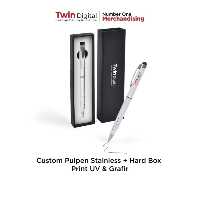 

TERBARU Cetak Hadiah Pulpen Stainless + Hard Box UV Souvenir Pen Parker Grafir /ALAT TULIS