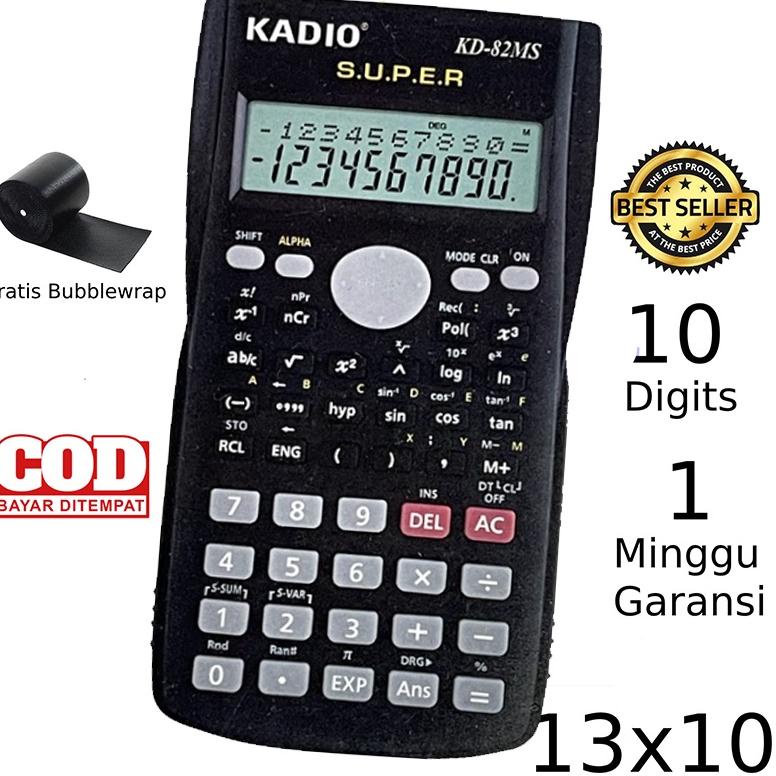 

JL6GE Kalkulator Sekolah Scientific KADIO 82MS 10 Digit - Calculator Ilmiah Ujian Sin Cos Tan 36