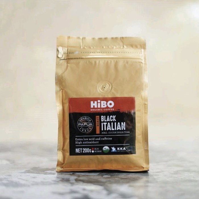 

BISA COD Kopi Organik Kopi HIBO Black Italian Roast Bubuk 200 gram /KOPI EUBE/KOPI KAPAL