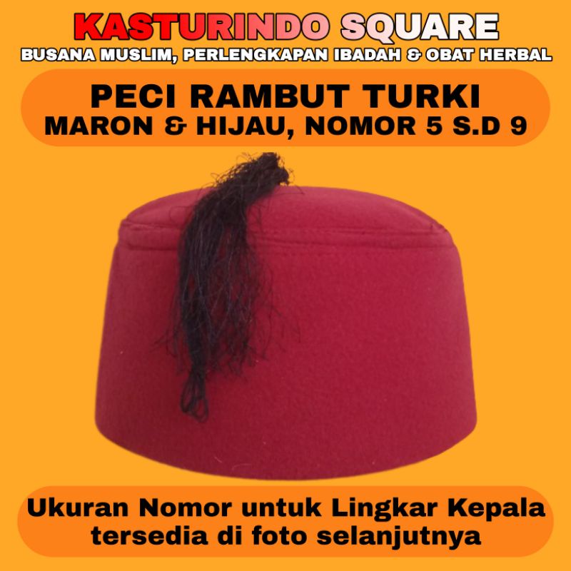 Peci Rambut Kuncur Turki Sufi Ottoman Sultan Abdul Hamid