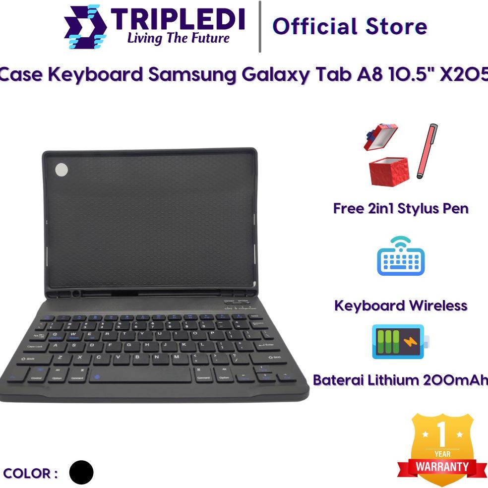 Tripledi Case Samsung Galaxy Tab A8 10.5 Inch 2021 2022 Sm-X200 Sm-X205 Keyboard Wireless Bluetooth 