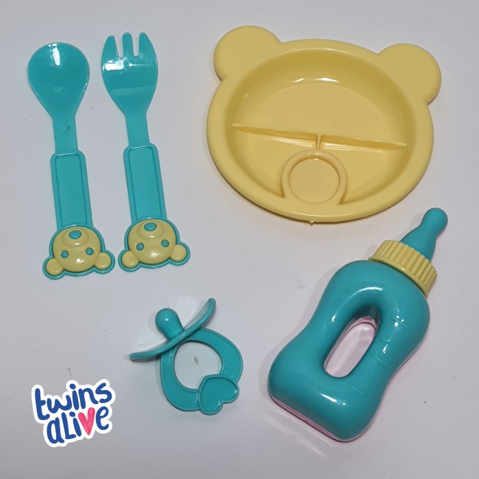 Terlaris Ready  5Pcs Alat Makan Plastik Aksesoris Boneka Baby Alive Mellchan