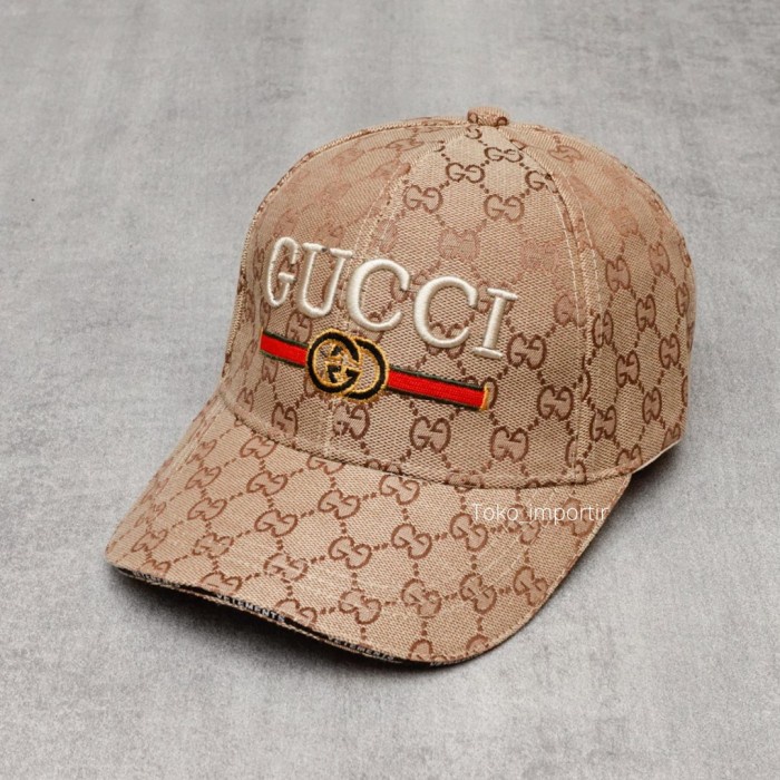 topi topi Gucci import mirror motif trapeze / topi pria gucci baseball - Model A Coklat(Q7B3) kekini