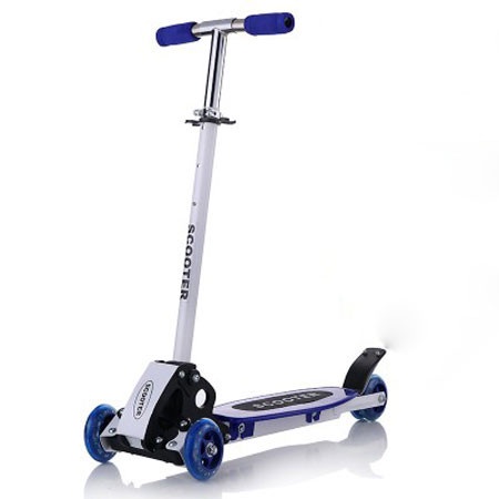 SKUTER OTOPED ANAK 4 RODA BIRU (H4D0) Skuter Listrik Otoped Anak Skuter Lipat Pedal Injak Manual Bis