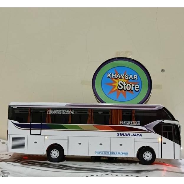 Diskon Spesial Miniatur Bus Bis /Mainan Bus Bis Sinar Jaya Sr2 + Lampu Termurah