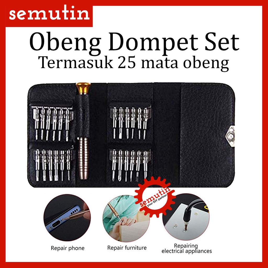 Obeng Dompet Set 25 in 1 / Torx Reparasi Repair Handphone Kacamata Screwdriver