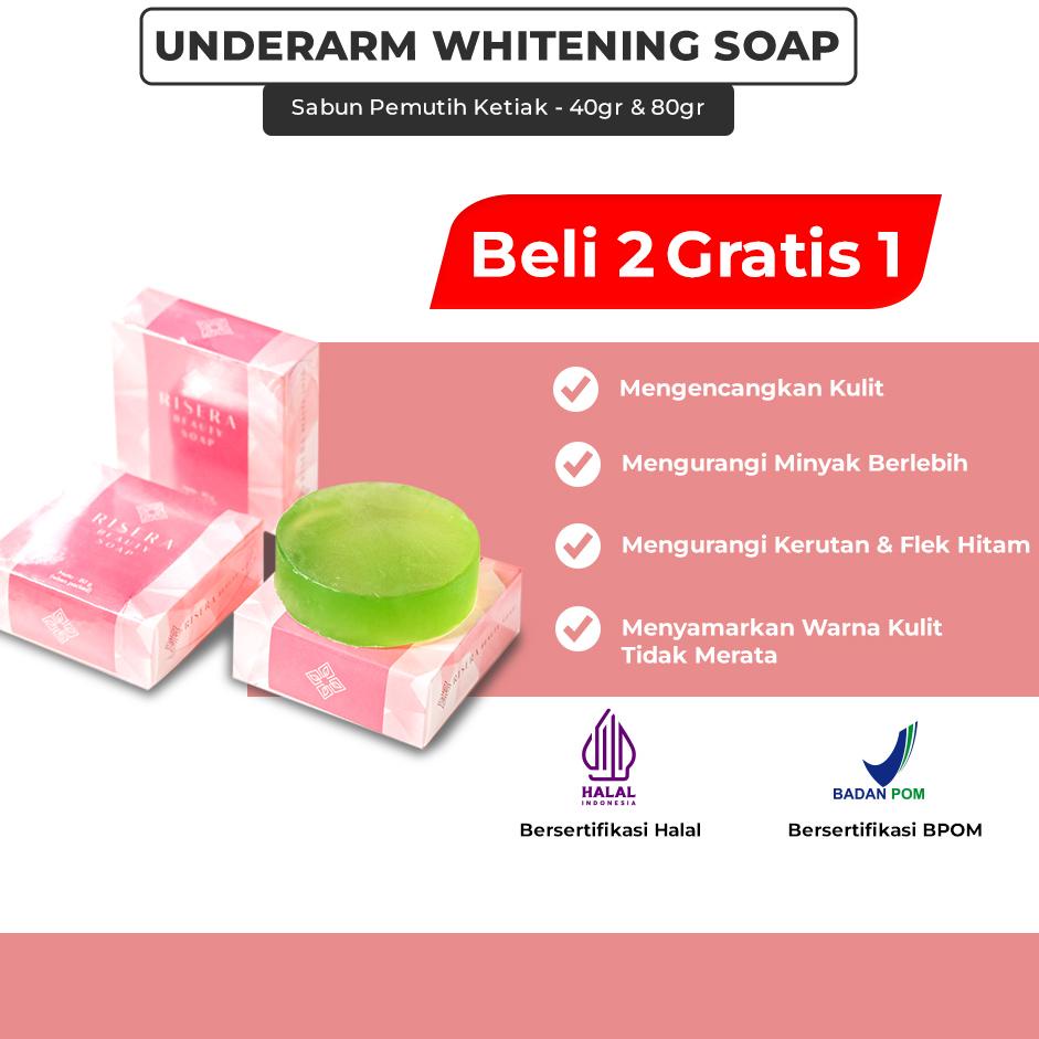 DISKON  Risera Beauty Underarm Whitening Soap Pencerah Pemutih Ketiak Selangkangan Dan Lipatan Kulit