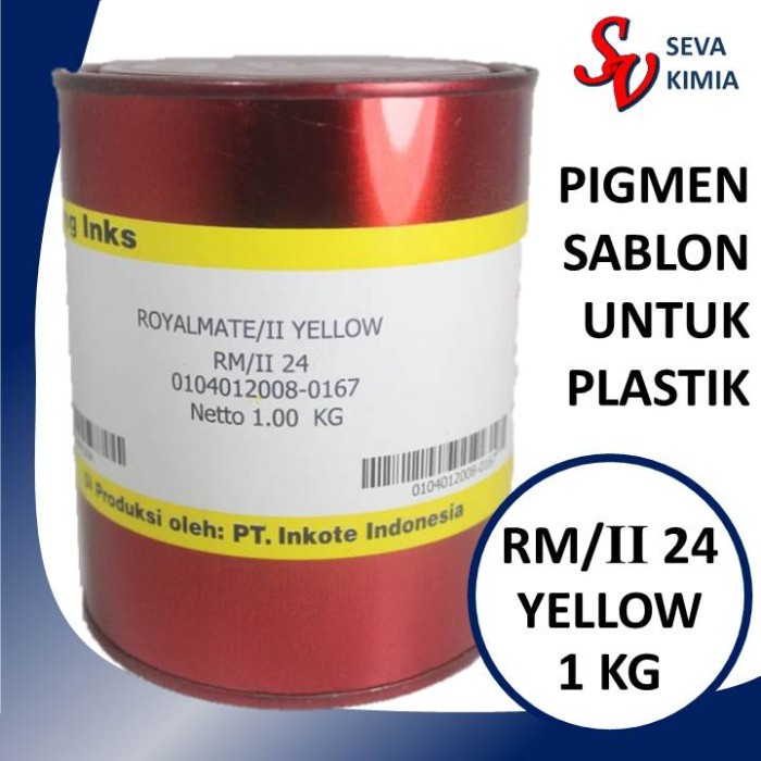 

Yellow RM 24 Tinta sablon Platik PP/PE royalmate 1Kg / RM/II 24 Yellow