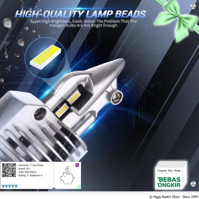 Fighter Lampu Mobil LED Headlight 16000LM 80W 6500K H4 12V 2 PCS