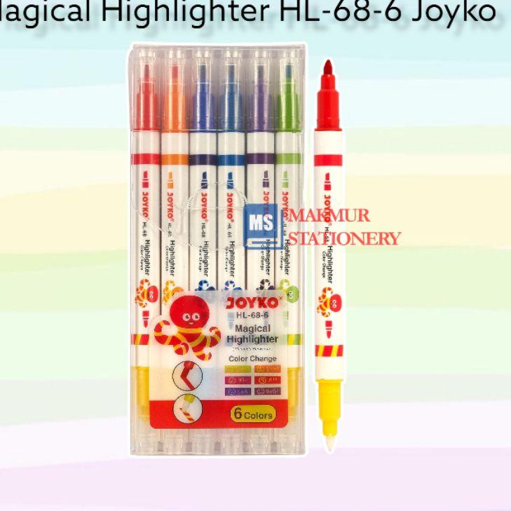 

Stok Baru Highlighter/Penanda Magical HL-68-6 Joyko 1 set isi 6 Pcs HBD