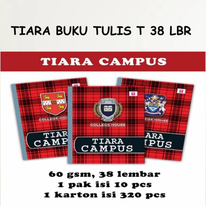 

BISA COD Buku Tulis Tiara 38 Lembar /Tiara Campus Kwarto ( 1 Pack 10 buku ) /BUKU TULIS SEKOLAH/BUKU