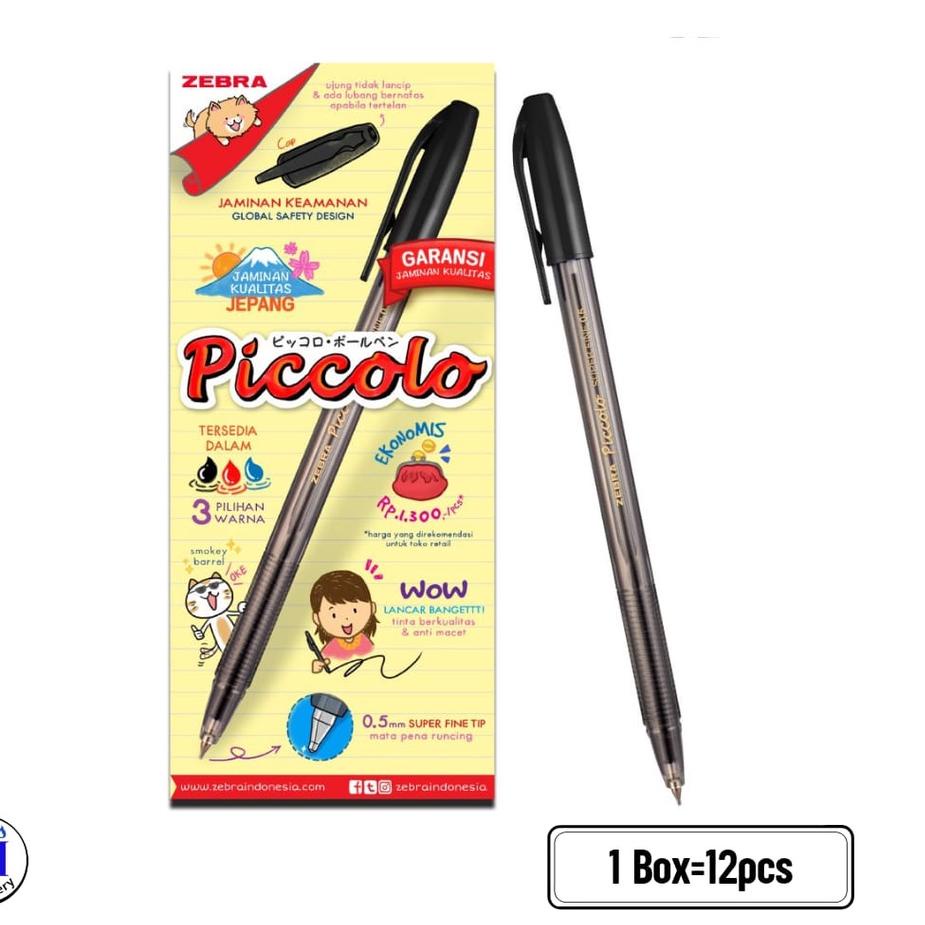 

Ready Stcok Pulpen Zebra Piccolo Super Fine 0.5 mm Black 12 pcs PM8