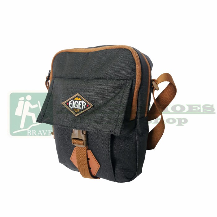 TAS EIGER 7408 BLACK SENDER ARC LEGPACK ORIGINAL - TAS SELEMPANG PAHA (C5R3) Kecil Import Sling Bag 