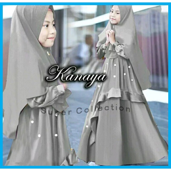 gamis anak Setelan Anak Perempuan Muslim Kayana Baju Muslim Gamis Kids 2in1(T7B1) gamis anak terbaru