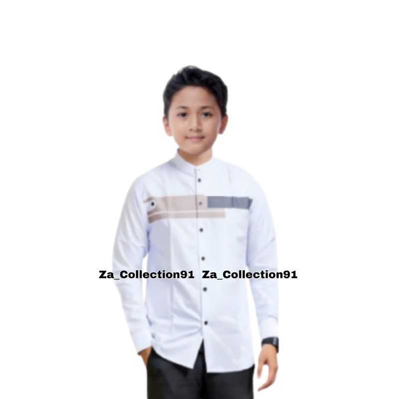 Baju koko anak putih Elegan kain katun toyobo