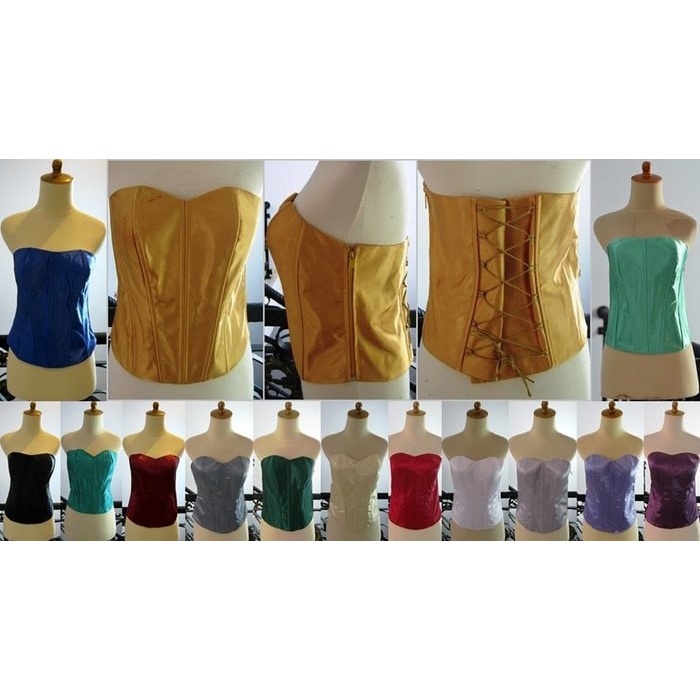 Korset Perut kamisol bustier Satin longtorso kemben dalaman kebaya Jumbo XXL rekatan celana dalam gu