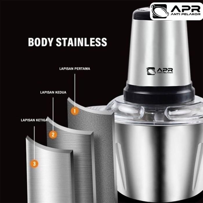 Apr Food Chopper Stainless Blender Multifungsi 2L Food Processor