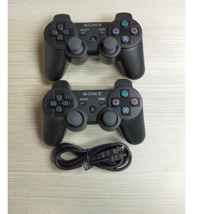 COD | KI3 | Paket 2 Pcs Stik PS3 Wireless OP Ori Pabrik + 1 Pcs Kabel USB Charger Stik PS3