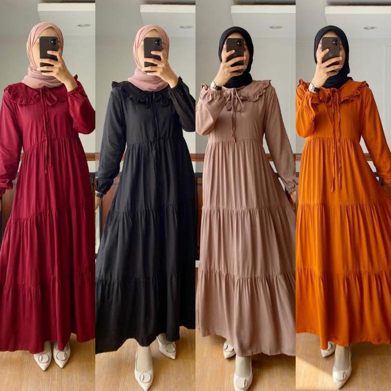Bayar Ditempat - GAMIS TWILL RAYON RESLETING DEPAN BUSUI DAILY DRESS POLOS JUMBO KEKINIAN TER DAN