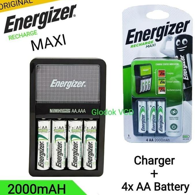 Charger Battery Energizer Aa / Aaa + 4 Battery Aa 2000 Mah