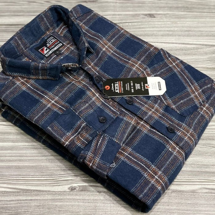Kemeja Pria Kemeja Flanel Kotak Lengan Panjang M L XL Pria Wanita Quality Premium - HE10, XL(S2C6) K
