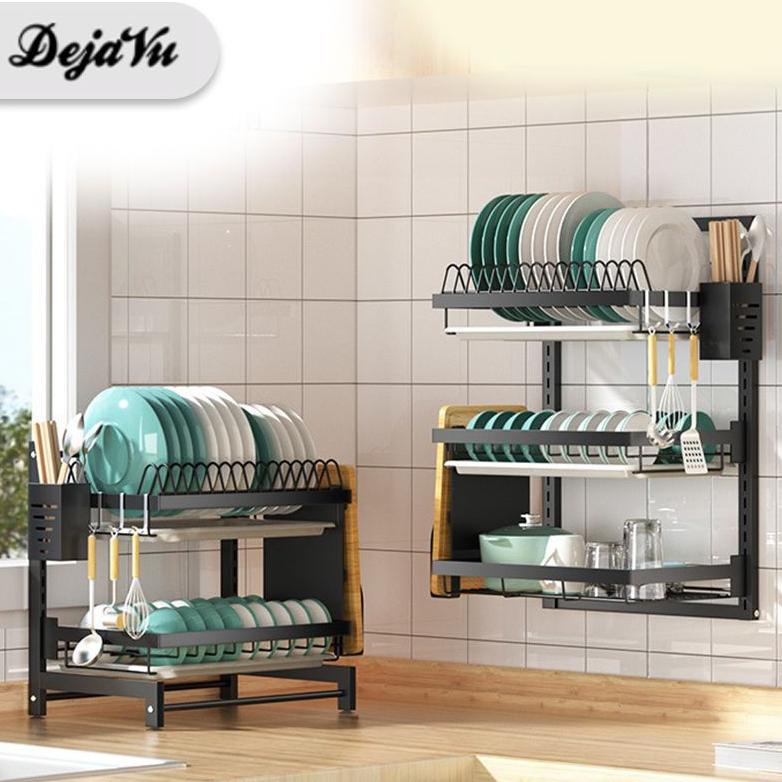 Dejavu Rak Piring Gantung Westafel Stand Piring Dinding Dapur Tempat Rak Susun Tirisan HRM112