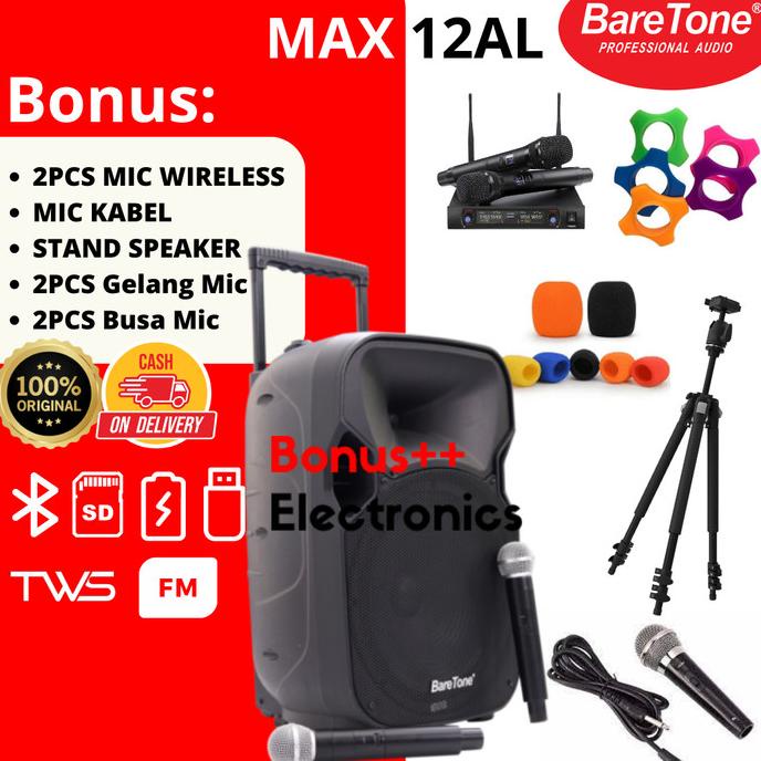 Speaker Aktif Baretone 12 Inch Portable Bluetooth Max 12Al Munaazahh